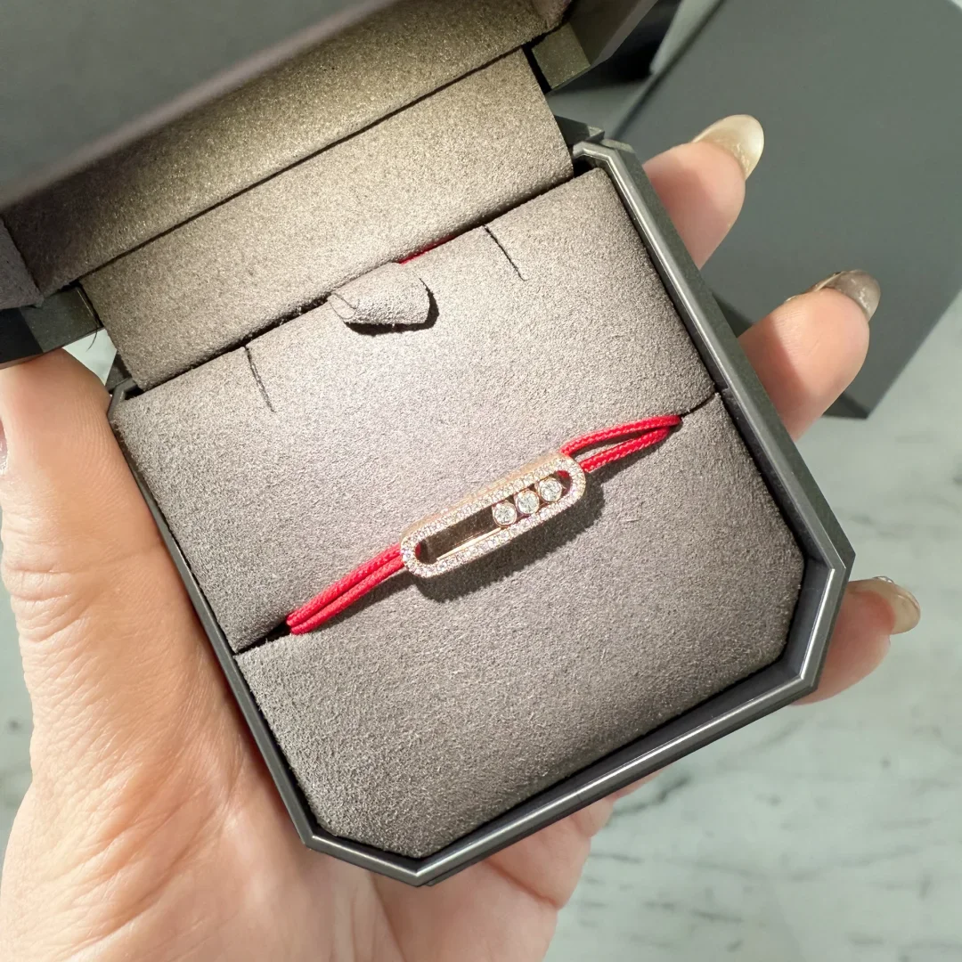 

NEW Classic French luxury jewelry S 925 sterling silver lucky red rope women's bracelet. MOVE Stone. Couple's Day Gift