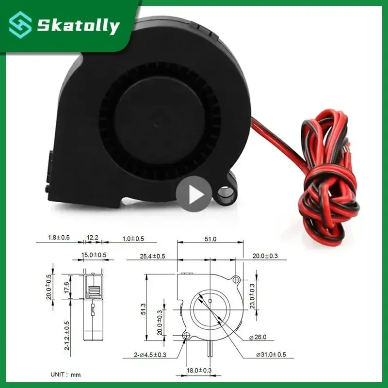 

Prusa I3 MK3 Super Silent 5015 Двойной шариковый вентилятор Подувной радиальный охлаждающий вентилятор Гидравлический подшипник втулки Передний вентилятор Охладитель Радиатор постоянного тока 5 В