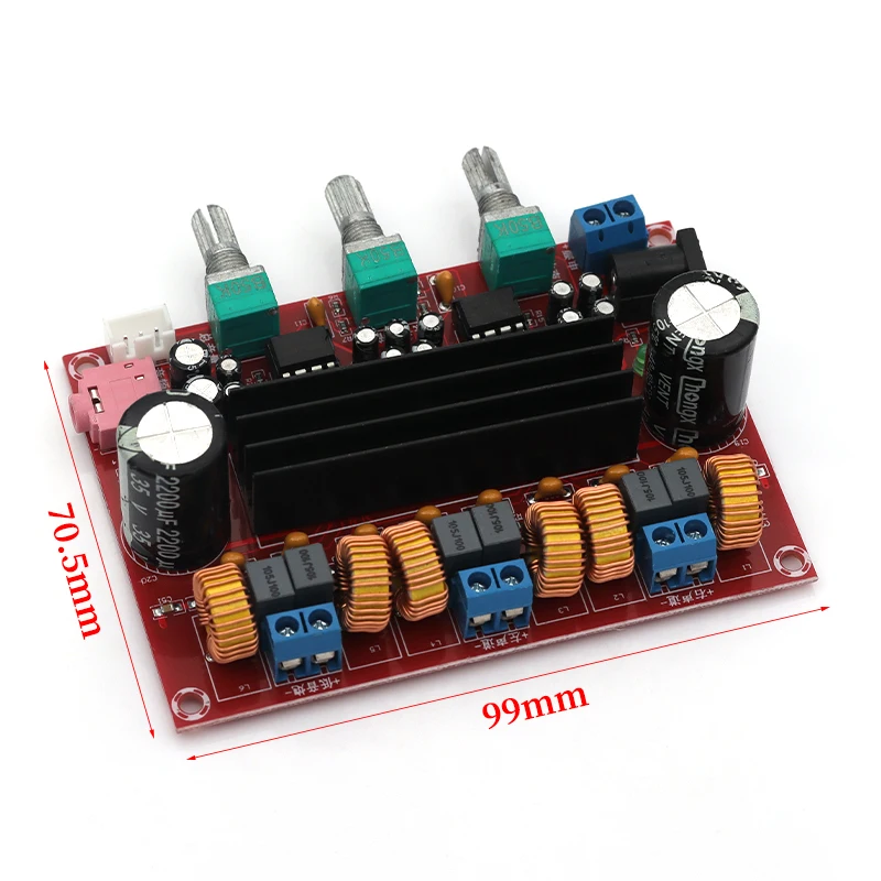XH-M139 Audio Amplifier Board 2x50W 100W 2.1 Channel Amplifier Modules DC 12-24V 3 Sound Channels Energy Saving Pure HiFi Music view 3