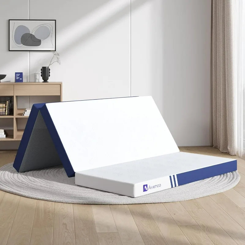 

Foldable Mattress Queen, Folding Mattress 4 Inch Memory Foam, Trifold Mattress Portable with Removable Cover & Detachable