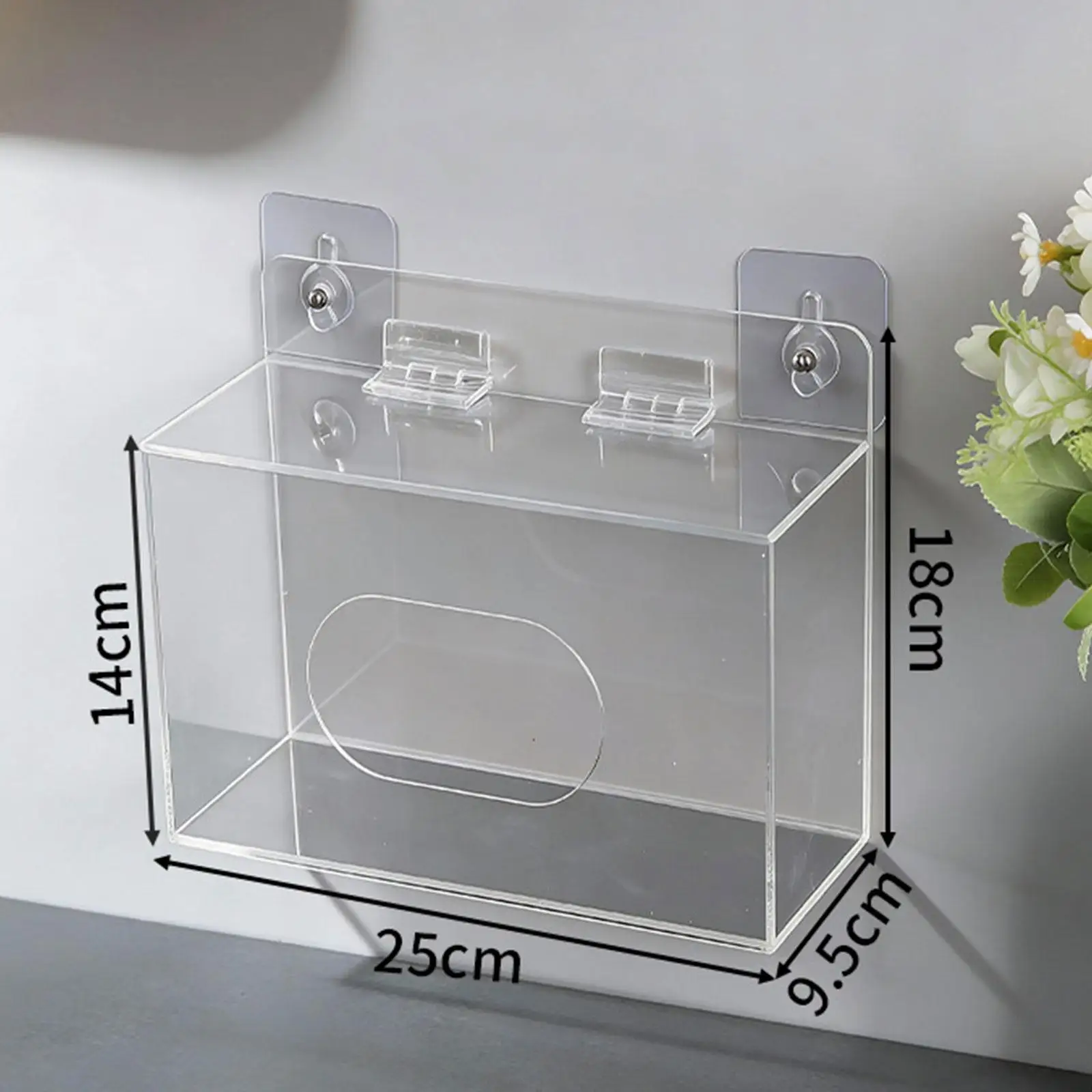 Clear Acrylic Display Box Glove Dispenser Easy Setup Wall Organizer Cabinet for Home Entryway Storage