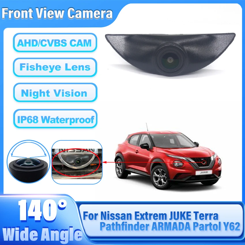 Car Front View Camera AHD Waterproof Night Vision CCD High Quality For Nissan Extrem JUKE Terra Pathfinder ARMADA Partol Y62