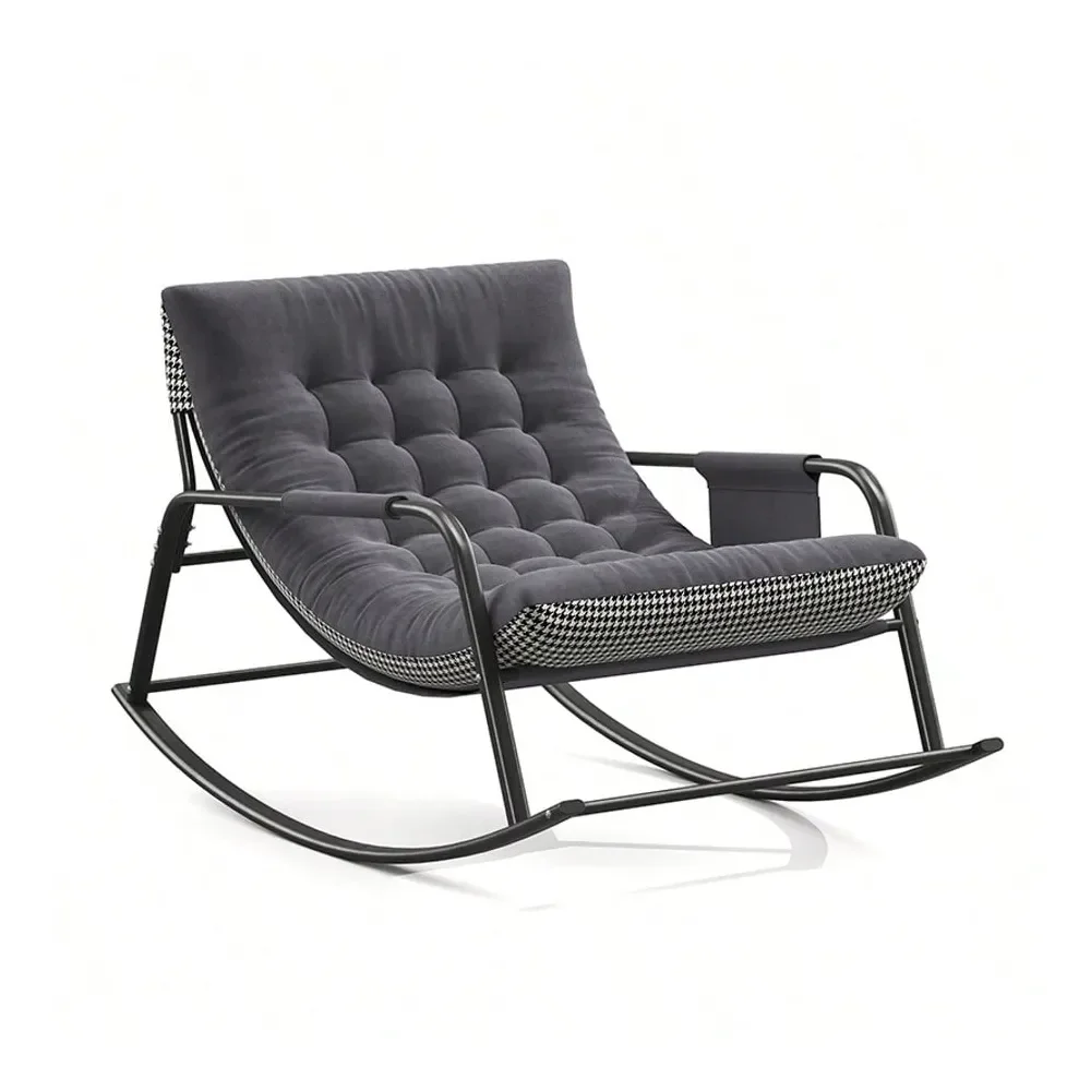 

Outdoor Indoor Oversized Rocking Chair With Comfy Padded Cushion,Modern Cozy Lounge Rocker With Armrests For Living Room,Porch