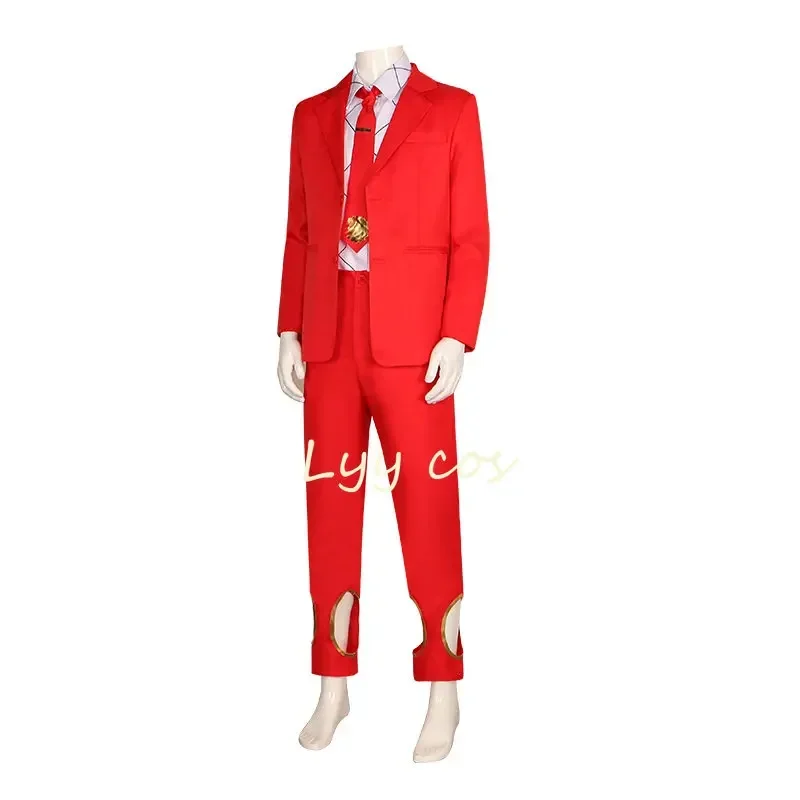 Chris cosplay anime alta carta cosplay uomo abito rosso camicia pantaloni abiti abito da festa di carnevale di Halloween per abiti da uomo adulti