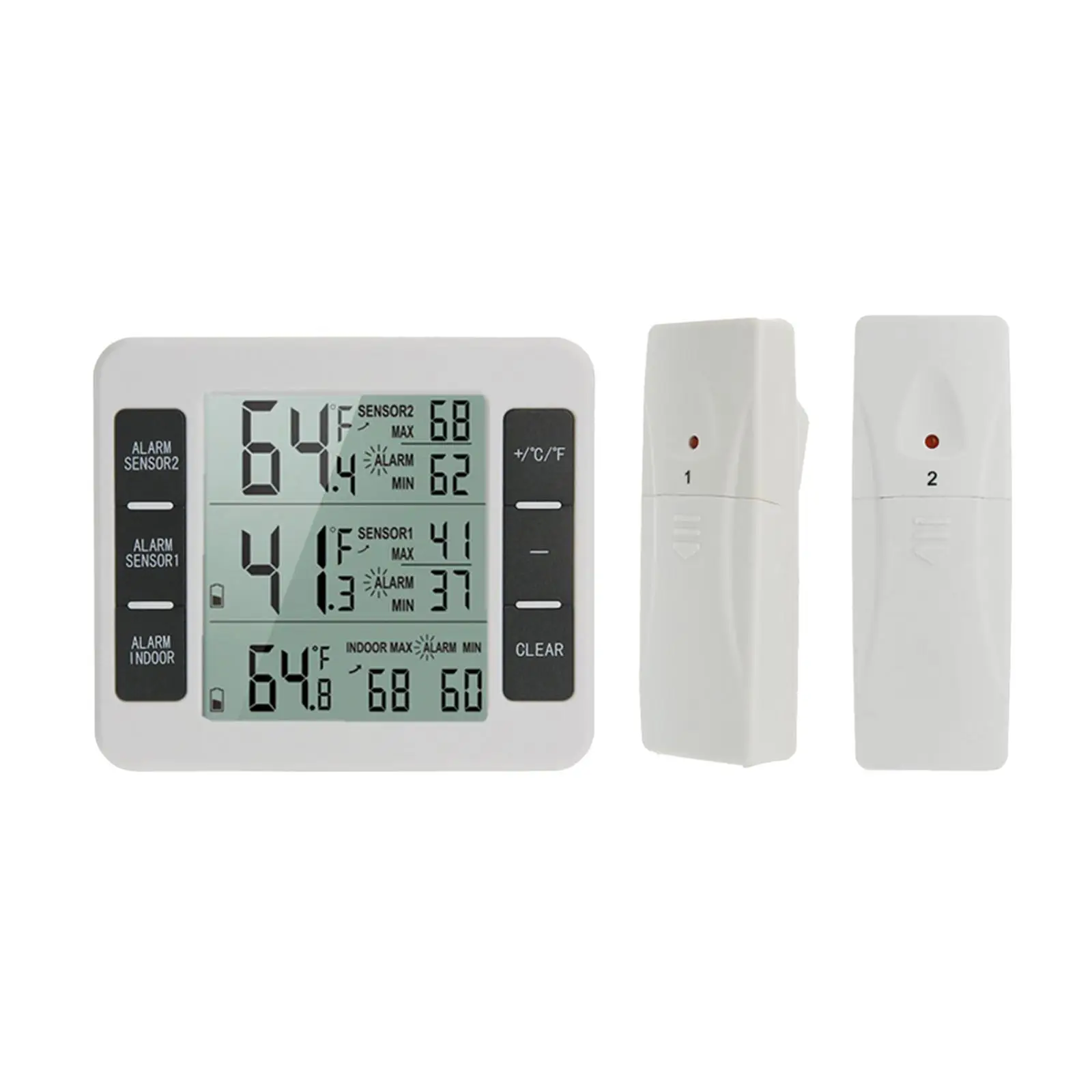 Wireless Refrigerator Thermometer with Audible Alarm Magnet Min/Max