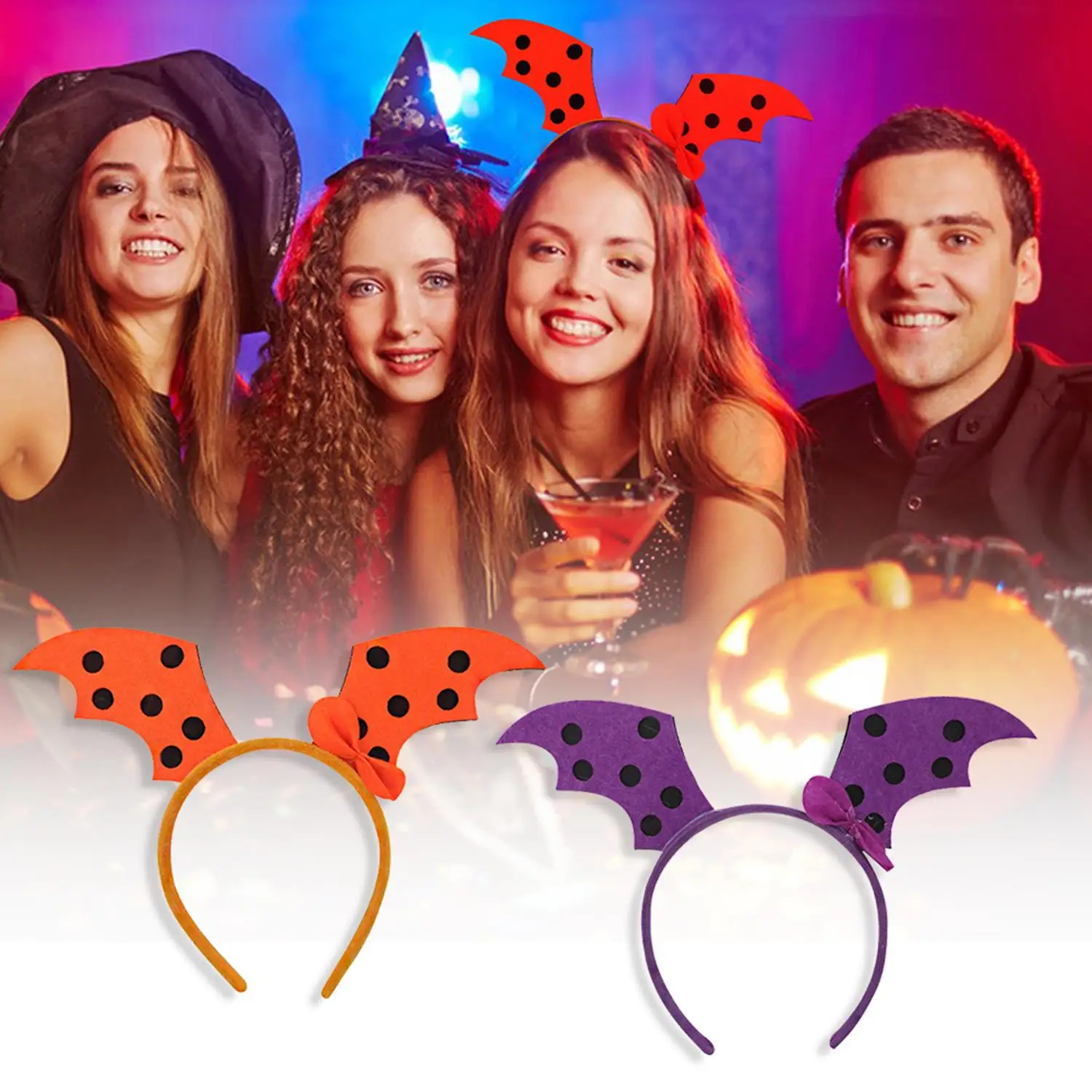 

Летючая мышь, тыква, ленты для волос, обруч для волос для косплея, повязка на голову в виде паука на Хэллоуин, головной убор в форме 3D, праздничные аксессуары для волос для вечеринок