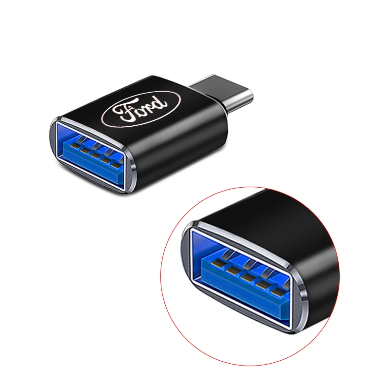 USB 3.0 To Type C Adapter Mini Converter Phone Charging Cable Charger For Ford Fiesta EcoSport Ranger Mondeo Mustang FOCUS 2 3 4