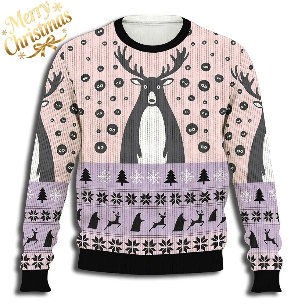 عيد الميلاد الغزلان الحياكة الحزب مطبوعة سترة الرجال النساء عيد الميلاد قبيحة سترة سترة مضحكة عطلة الحزب الدافئ العادي جيرسي