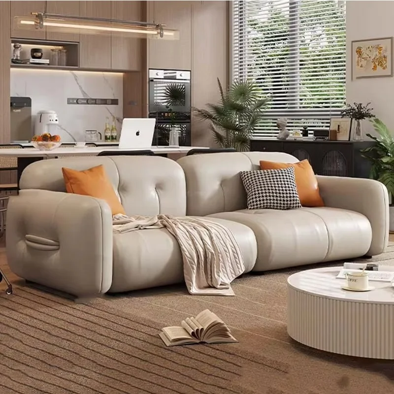 Simple Modern Sofas Europe Genuine Leather Designer Lounge Couches Living Room Italian Sofas Modernos Para Sala Home Furniture