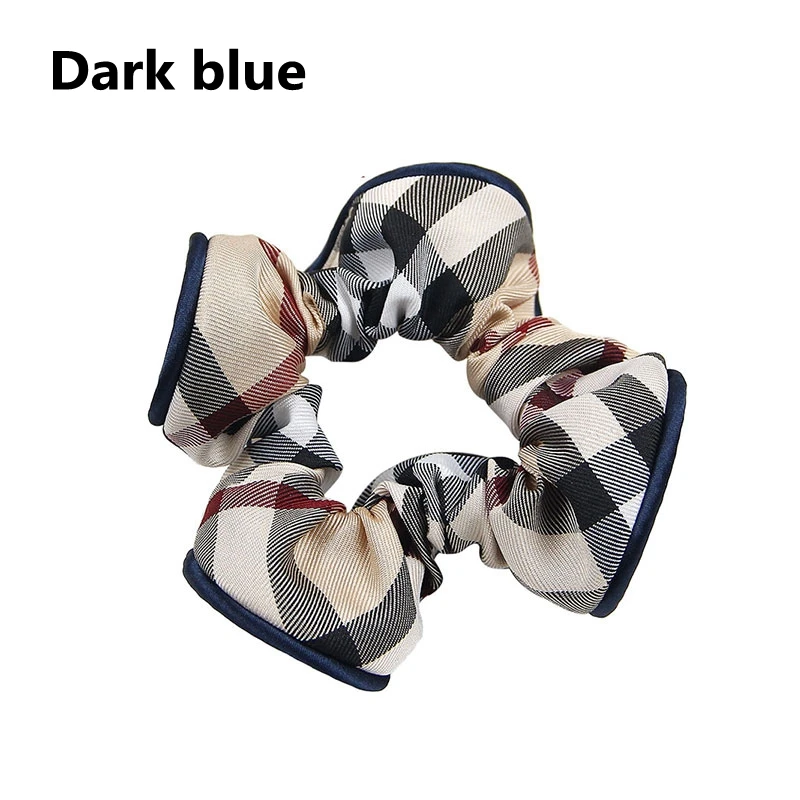 1-2Pcs/set Woman Fashion Plaid Large hair circle Hair Ties Girls Ponytail Holders Rubber Band Female Hairband Hair Accessories