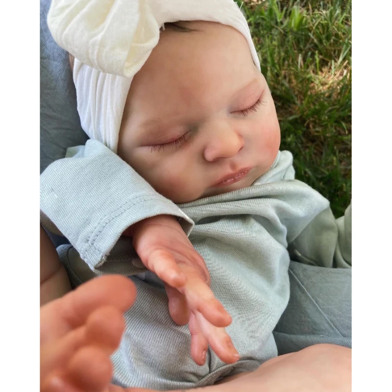 19inch Reborn Baby Doll Popular Laura Newborn Sleeping Baby 3D Skin with Visible Veins Bebe Reborn Doll Toys for Girls