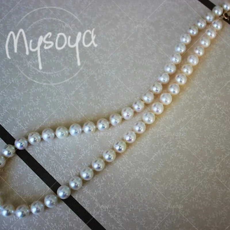 

MYSOYA 6.5-7 Mm Akoya Seawater Pearl Necklace,Suitable for Birthday/ Anniversary/ Wedding/ Mother's Day/ Father's Day Gift A1059