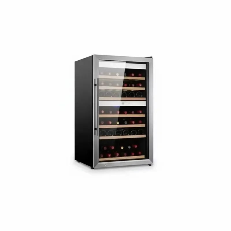 60 Bottle Wine Fridge Freestanding Stainless Steel Compressor Cooler Glass Door Refrigerator LED Light Wine Cellar