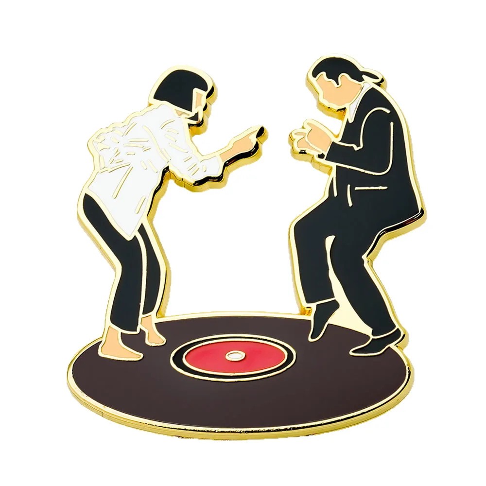 1 Stück Mia Wallace und Vincent Vega Dance Emaille Pin Novel Peripheral Badge Enthusiast Collection