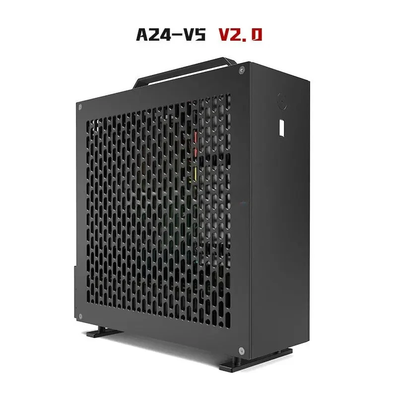 for 2024 New Spot Lzmod Mini A24-V5 2.0 Dual Slot Single Display 1u Power Supply Itx Chassis Double-sided Chamfering