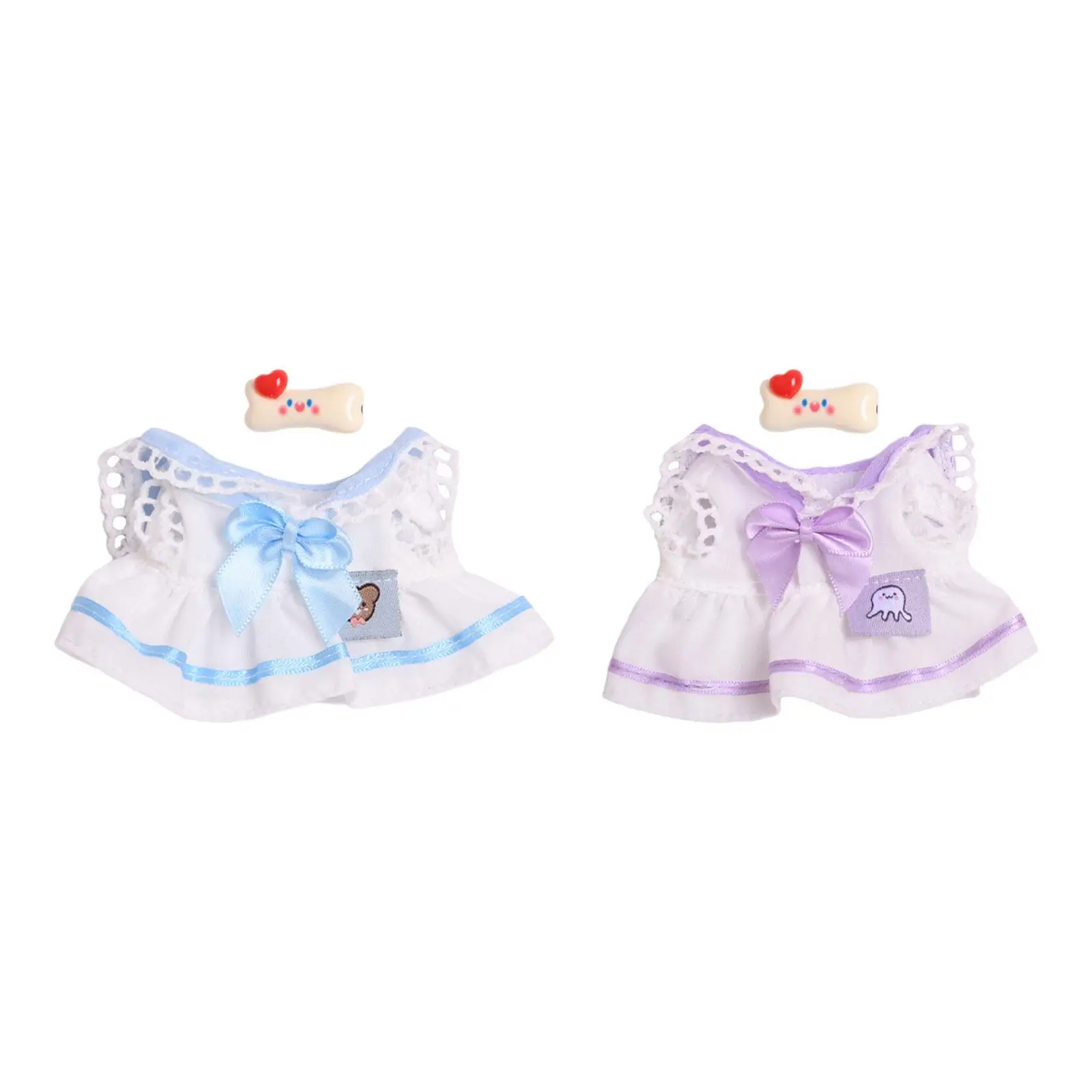 Fashion Dolls Dress Suit with Hair Accessories Cute Doll Clothes Bow Tie Dress Suit for 15cm Dolls Girls Dolls Children's Gifts