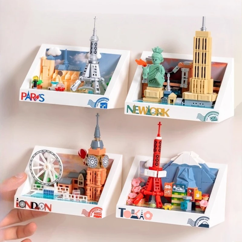 New York Magnetische Koelkastmagneet Bouwstenen Accessoires London Landmark Building Paris Kleine Deeltje Model Speelgoed Cadeau