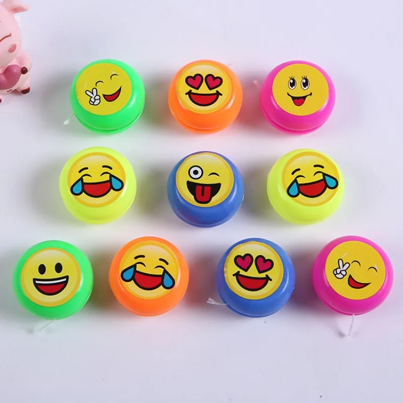 15Pcs Mini Cartoon Face Plastic Yoyo Yo Yo Gadget Outdoor Toys for Kids Birthday Party Favors Pinata Fillers Kindergarten Prizes