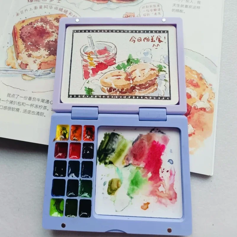 12/15 Grid Watercolor Palette Portable Paint Box with Ceramic Mixing Area Travel Sketch Artist DIY Pigment Storage Art Supplies