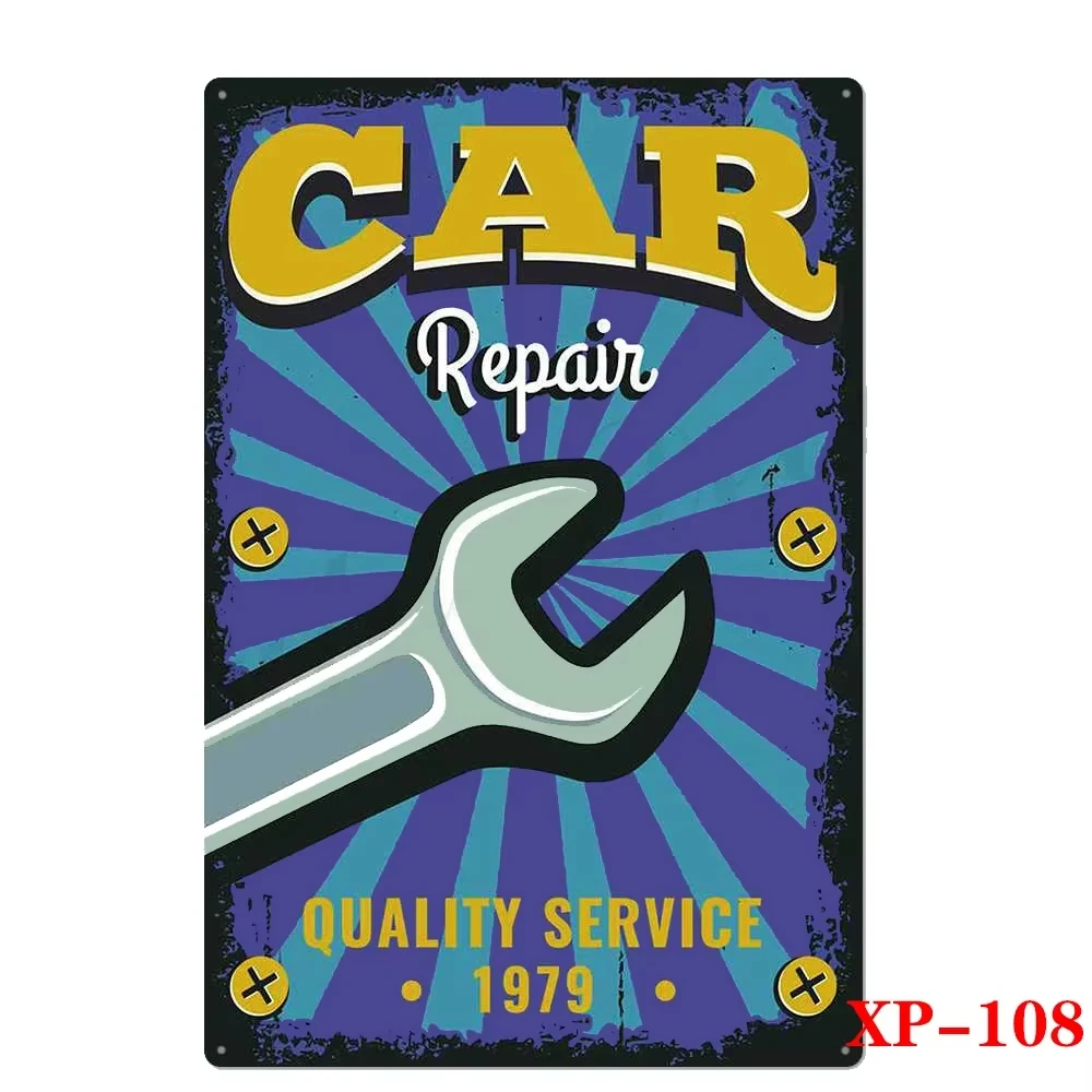 My Garage My Rules Car Tin Sign Metal Decorative Poster Plaque Bar Cafe Wall Sticker Iron Painting Garage Auto Repair Shop Decor