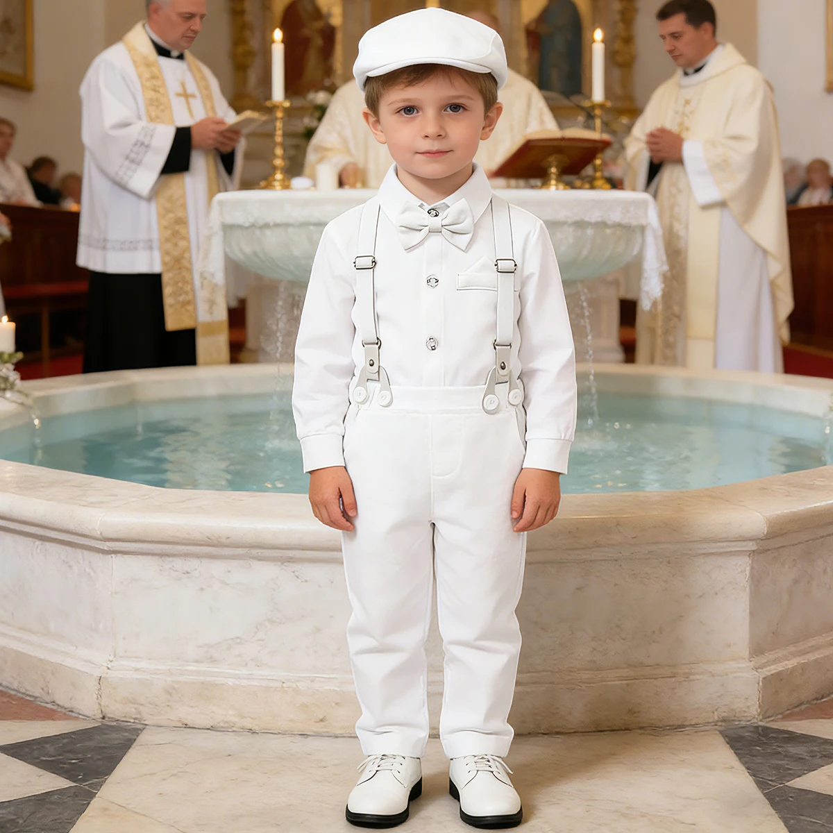 Baby Boys Baptism Outfits Infant Christening Suit Newborn Easter Church Blessing White Clothes Photography Party Girft Set