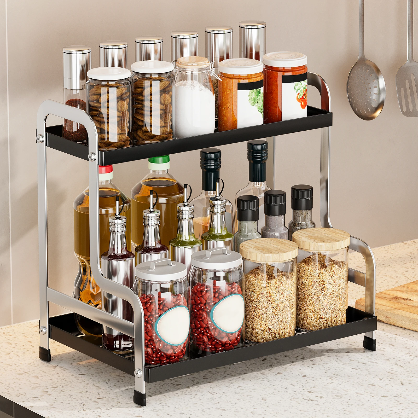 رف تخزين متعدد الوظائف على شكل حرف H من الحديد المسطح