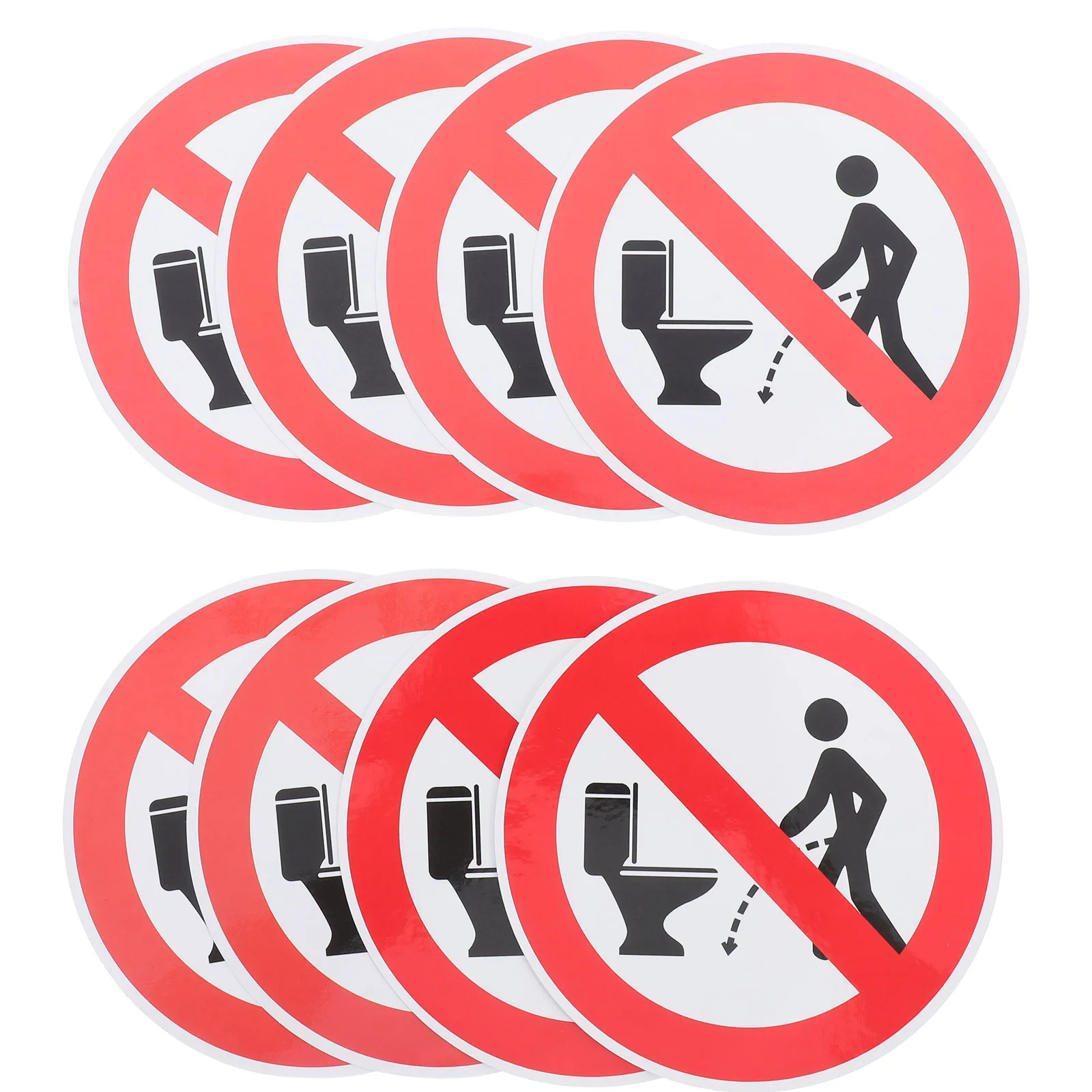 8pcs Bathroom Stickers PVC Waterproof Toilet Signs Restroom Cleanliness No Improper Urination Material Easy Application