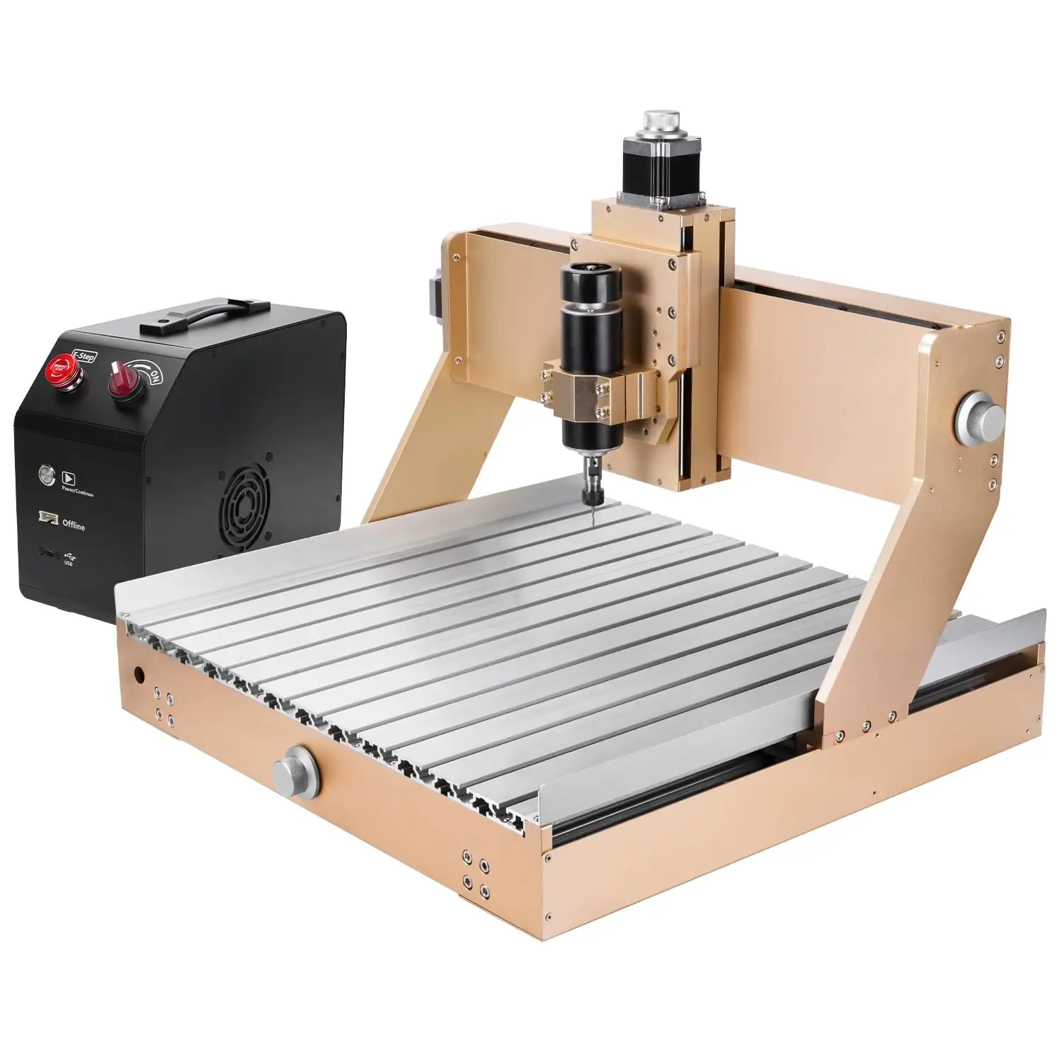 LUNYEE CNC Router Machine 4040 Turbo 500W Linear Rail for Metal Acrylic Wood Cutting Milling GRBL Control 3Axis