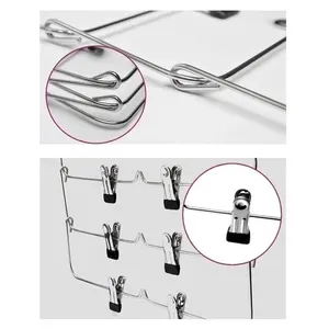 Multicamed Kleiderbügel mit 8 Clips, Lagerregal, Trocknungsgarderobe, Klapphosen, Metallregalrock, 1PC 10 Hauptverkaufsverzierung für Kleidung - №3