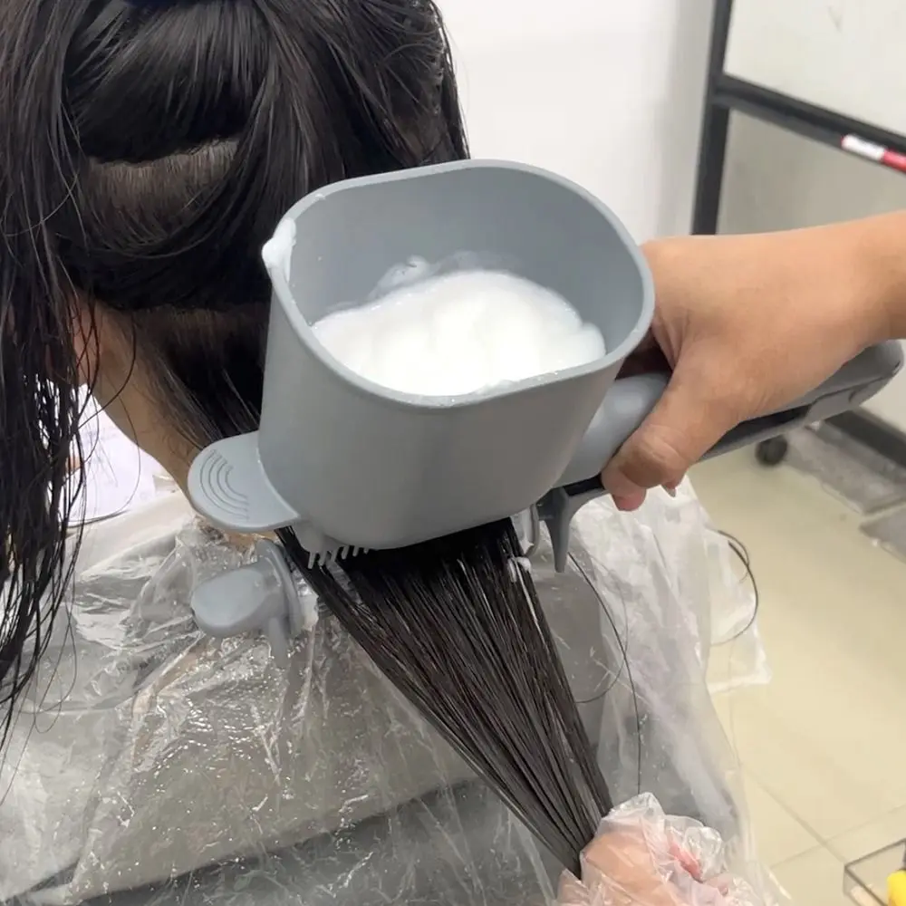 Smooth Brush Automatic Roller Comb Large Capacity Plastic 2-in-1 Dye Tool Effortless Hair Dyeing Portable Applicator Brush