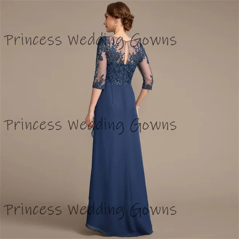 Vestido de encaje personalizado para mujer, vestido elegante de alta calidad para madre de la novia, apliques con cuentas y lentejuelas, vestido decorativo elegante