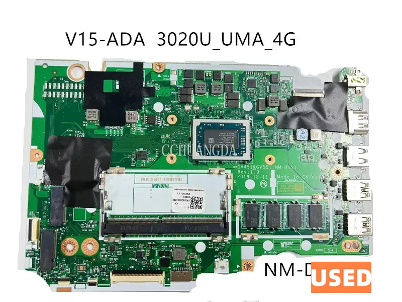 

Used For Lenovo V14-ADA V15-ADA Laptop Motherboard With 30200U CPU 4GB RAM NM-D151 FRU 5B20S44342 5B20S44341 100% Tested Fast