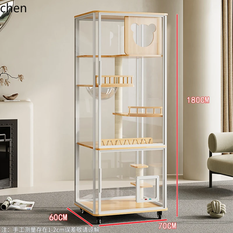 

DSA panoramic cat villa glass does not occupy an area of luxury cat villa household house indoor nest cage