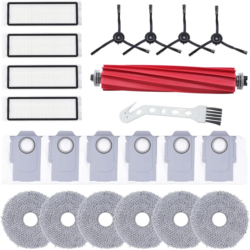 A83X-الفرشاة الرئيسية فرشاة جانبية فلتر Hepa ممسحة القماش أكياس الغبار استبدال مجموعة لملحقات المكنسة الكهربائية Roborock Q Revo