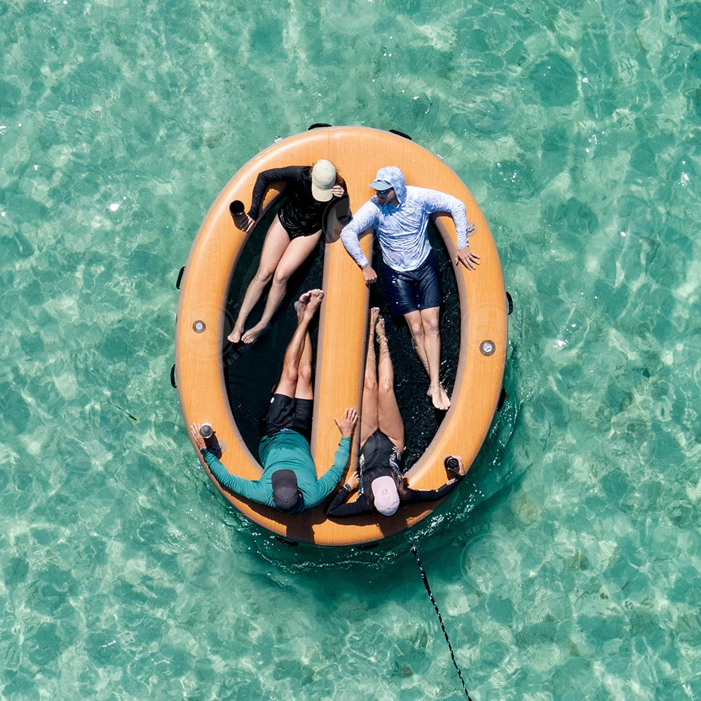 Portable Floating Water Hammock Lounger Pool Inflatable Water Hammock with Mesh Center for Recreation