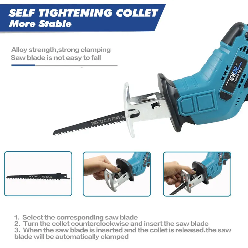 Compatible With 18V Makita B-series Reciprocating Saw Chainsaw Wood Metal PVC Pipe Cutting Cordless Reciprocating Saw Power Tool