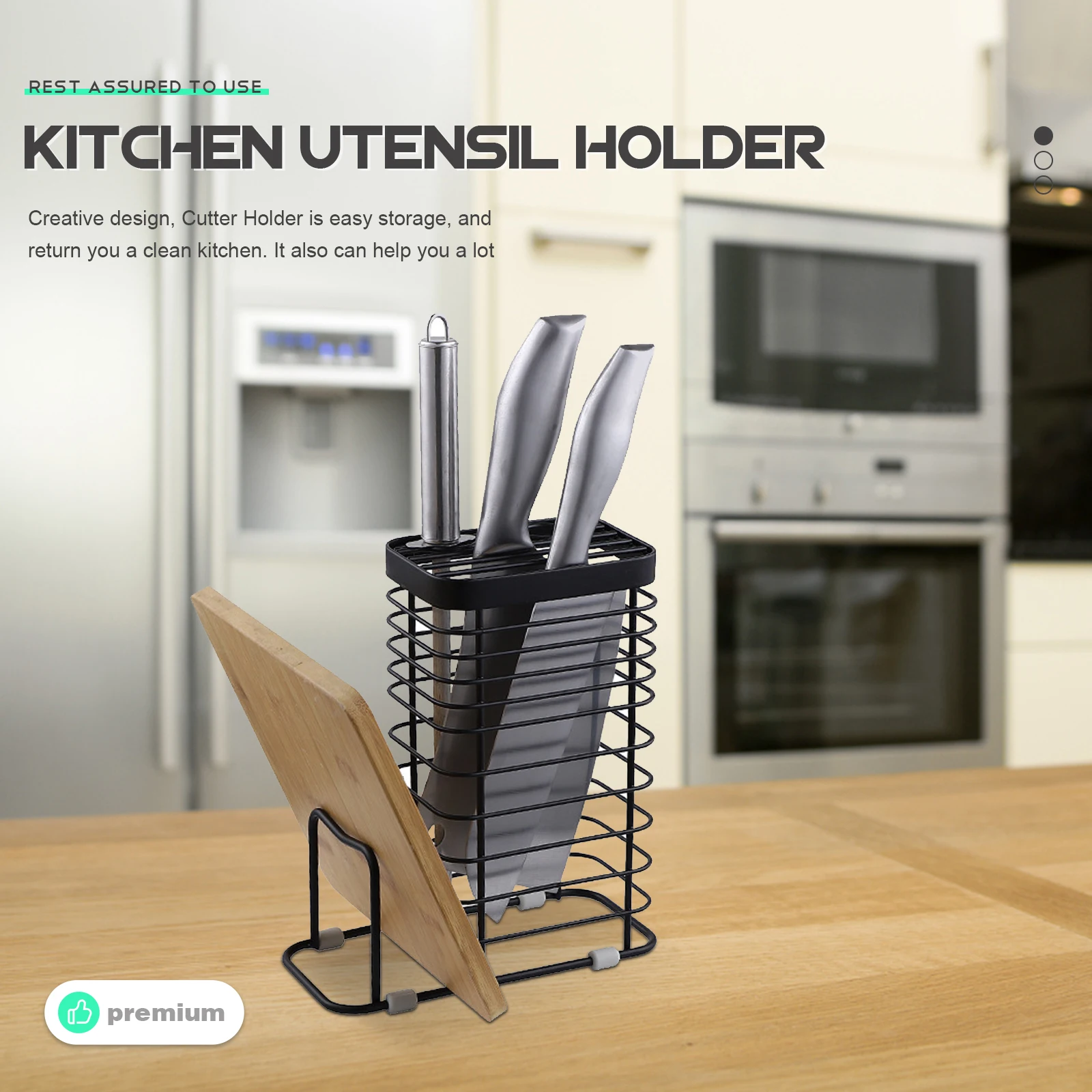 

Knife Holder Gift Safe Material Kitchen Drain Rack Stainless Steel Rust-resistant Cutting Boards 201 Storage Multi-function