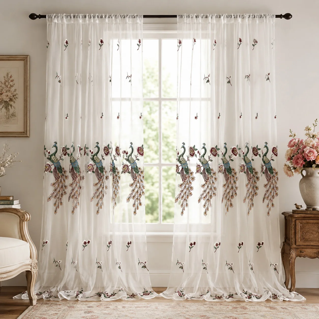 قطعة واحدة، ستارة شفافة بيضاء - مراجعة Curtain Rods وسعره