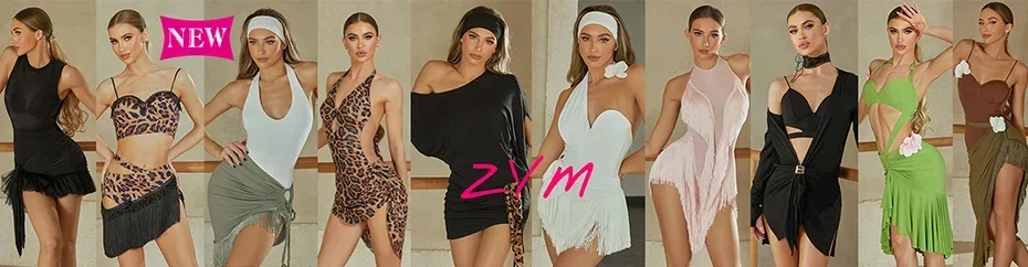 Design Sense Latin Dance Tops Zwart Schuine Schouder Korte Tops Rumba Ballroom Dans Praktijk Kleding Salsa Danskleding DNV24122