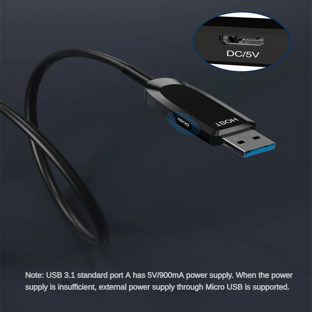 Optical Active USB 3.0 Extension Fiber cable 10Gbps USB 3.1 extension cord With 5V Charge Compatible usb 2.0 for Camera Smart TV