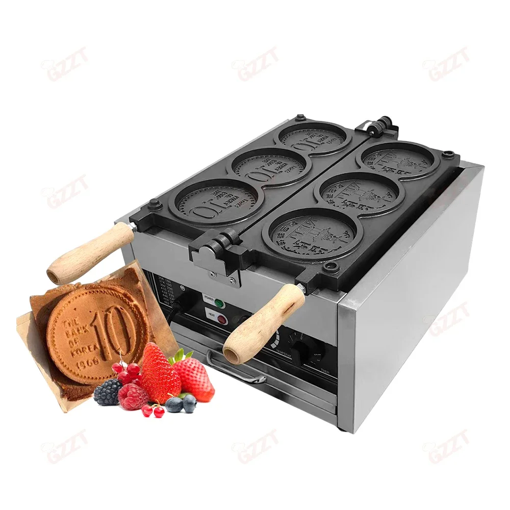 3-piece Commercial Round Cheese Coin Waffle Maker Machine Round Shape Waffle Machine Electric Crispy Cheese Cookie Wafer Maker