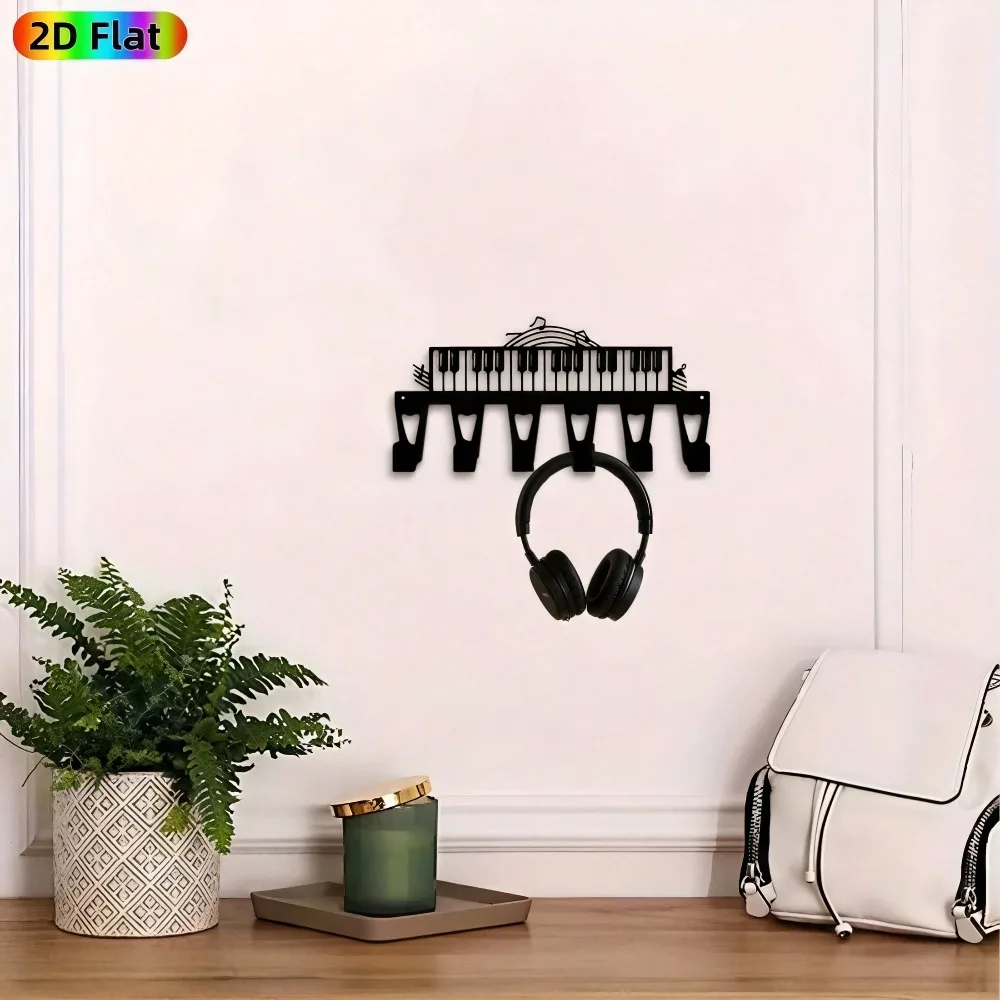 Vintage-Wandhaken mit Musiknoten, 6 schlüsselförmige Haken aus Eisen für die Eingangsdekoration, minimalistisches Studio-Geschenk