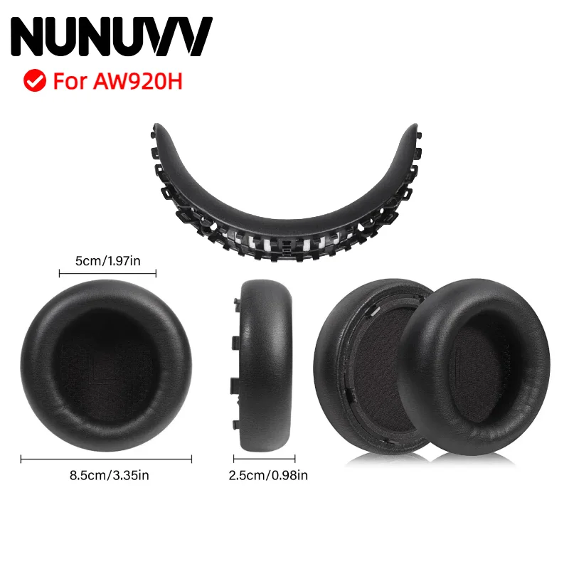 

NUNUVV Comfort Ear Cushions Headband for AW920H Headphone memory sponge Earpads,Optimals Comfort &Noise Isolation Earcups