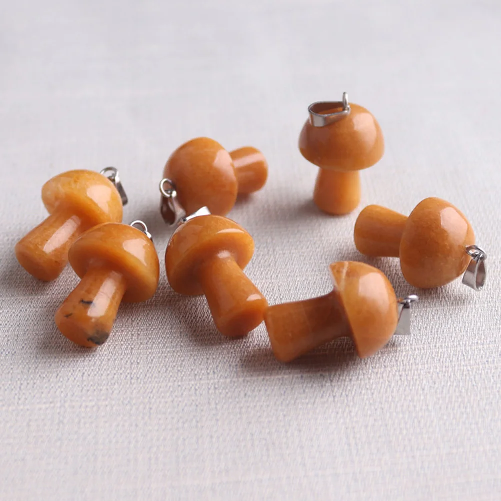 

15pcs Crystal Agate Necklace Mushroom Charms Pendant Decorative Hanging DIY Jewelry Making Materials Bracelet Earring