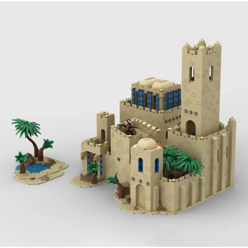 

4497pcs Moc Medieval Oasis Fort Modular Model Building Blocks DIY Sets Education Assembly Bricks Toys Kids Christmas Gifts