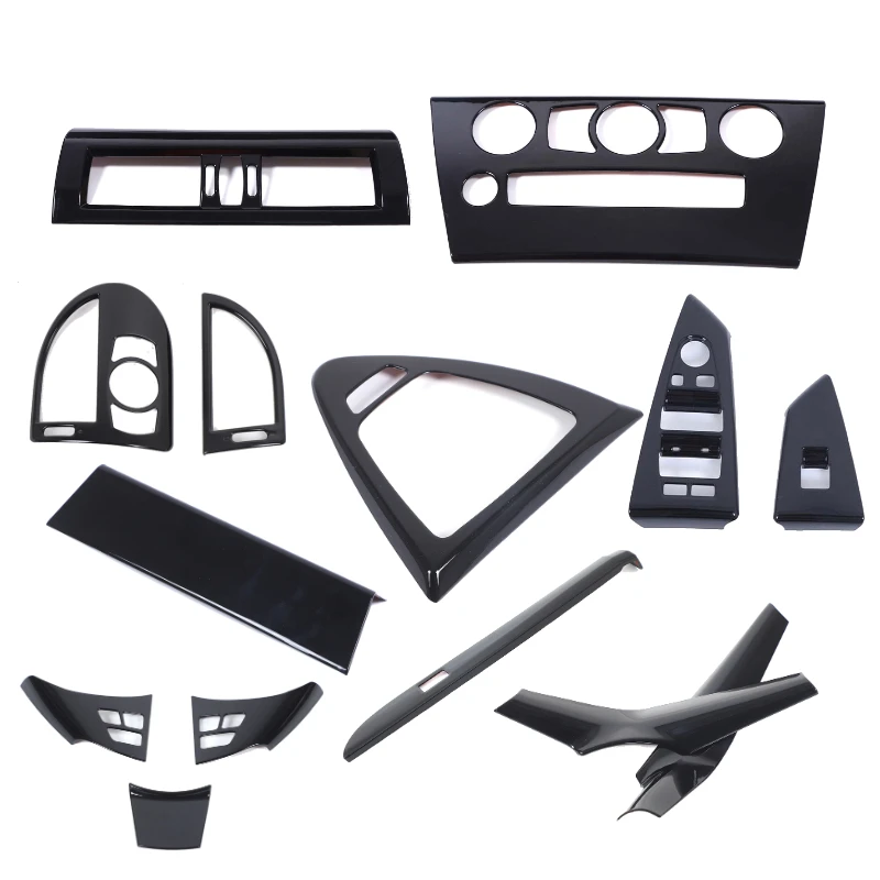 For BMW 6 Series E63 E64 2004-09 ABS Car Gear shift Door Window Lift Switch Button Frame Panel Trim Interior Kit Car Accessories