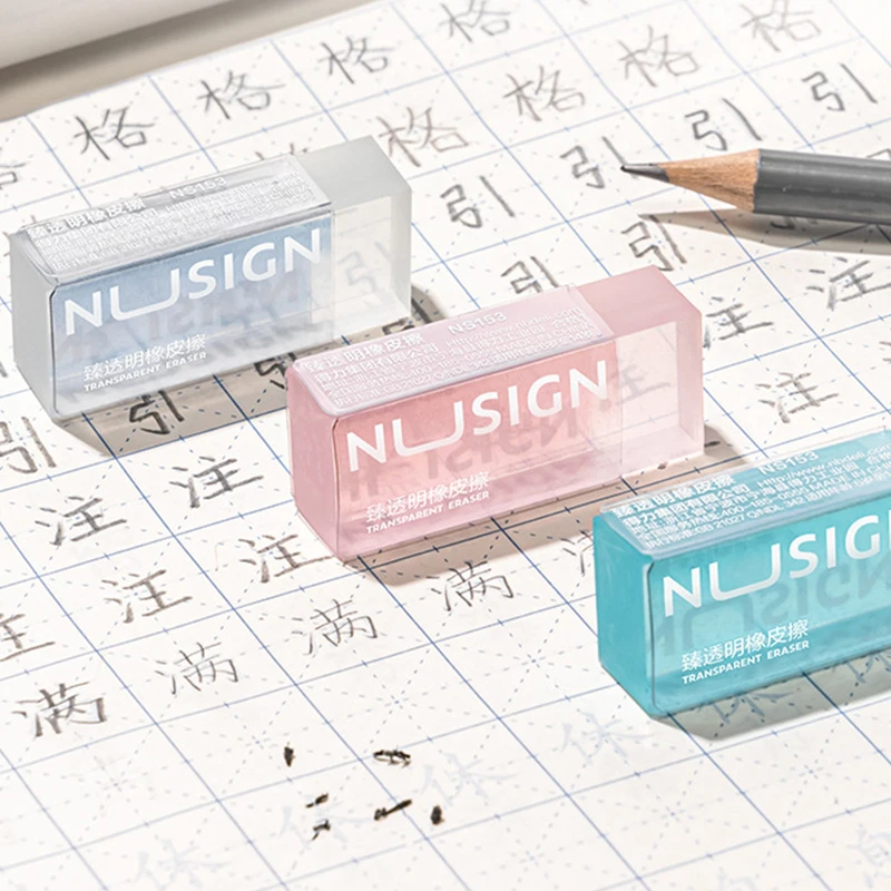 Cute Soft Erasers Transparent Eraser Ins Simplicity Solid Color Eraser Wipe Clean Eraser Lovely Student Stationery Supplies