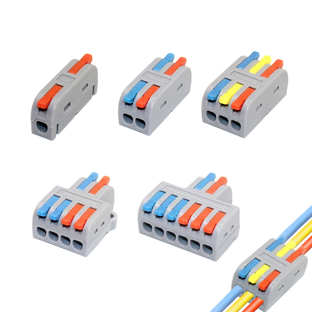 10PCS Mini Fast Wiring Cable Connectors Universal Compact Splitter Electrical Conductors Push-in Home Terminal Block