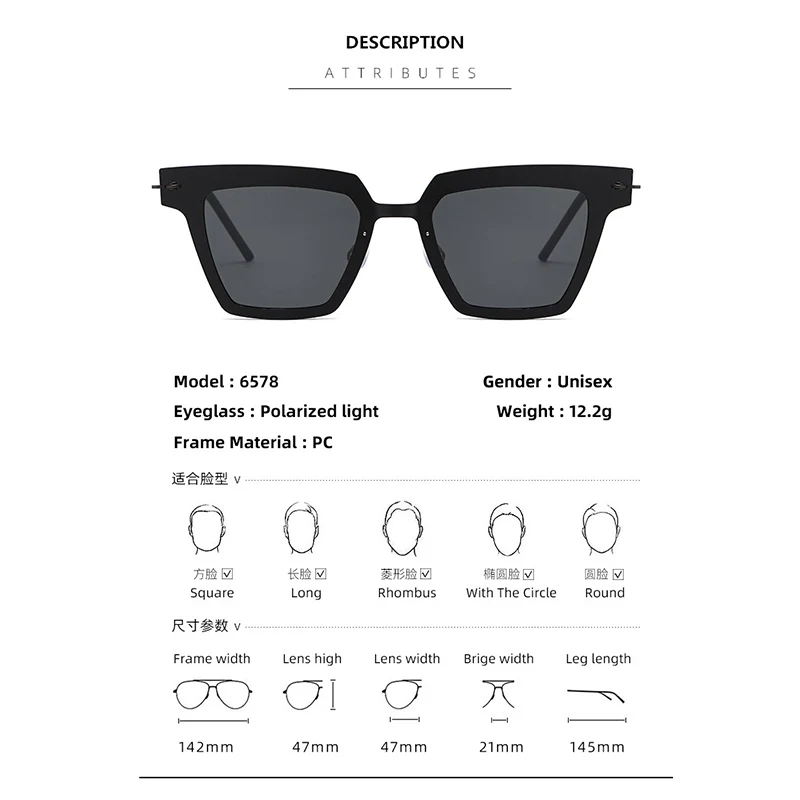 تاغ حزقيا الدنماركية تصميم الاستقطاب النظارات الشمسية الرجال 6578 خفيفة التيتانيوم مكبرة النساء في الهواء الطلق القيادة UV400 نظارات شمسية