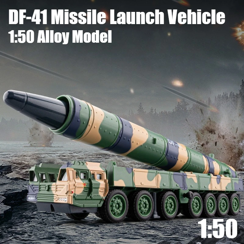 1:50 Missile Launch Vehicle Simulation Alloy Model Sound and Light Sound Effect Desktop Ornament Toy Gift
